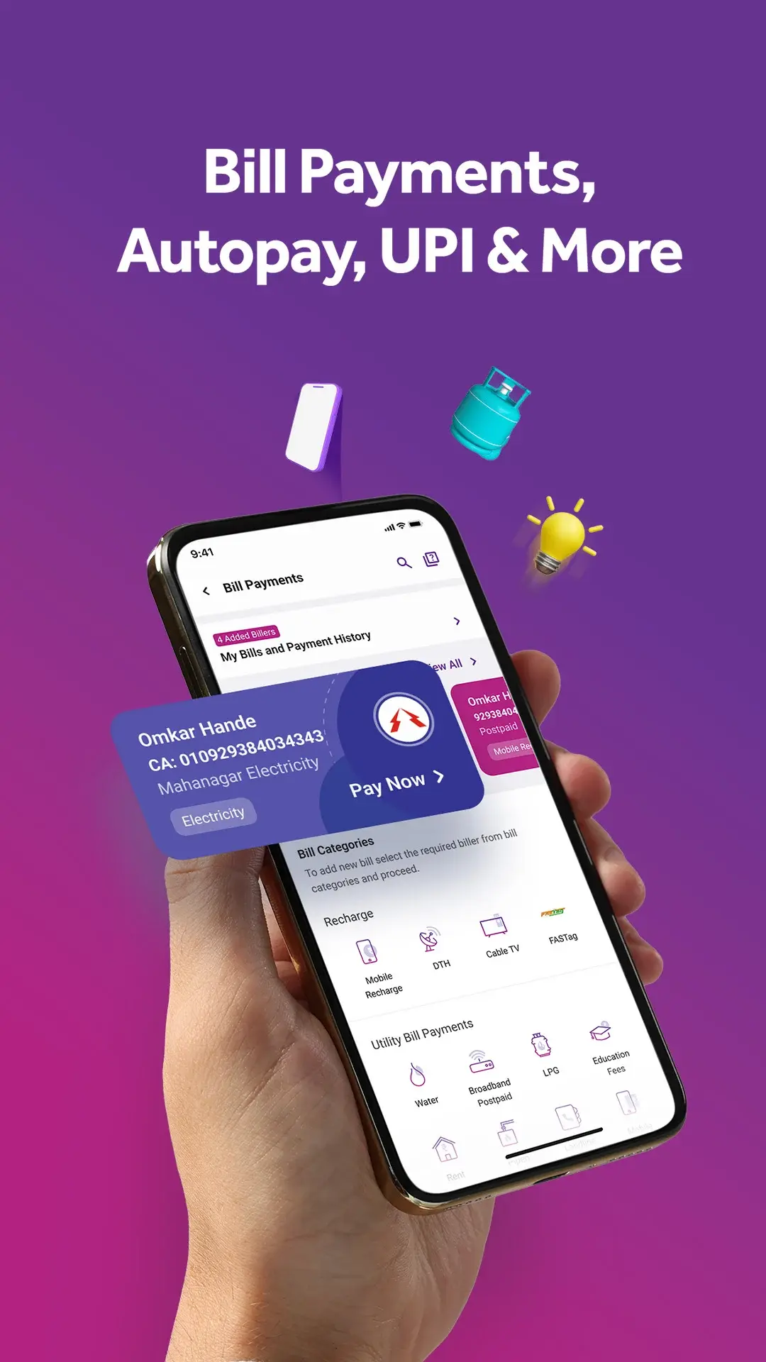 YONO SBI — bill payments, Autopay and UPI